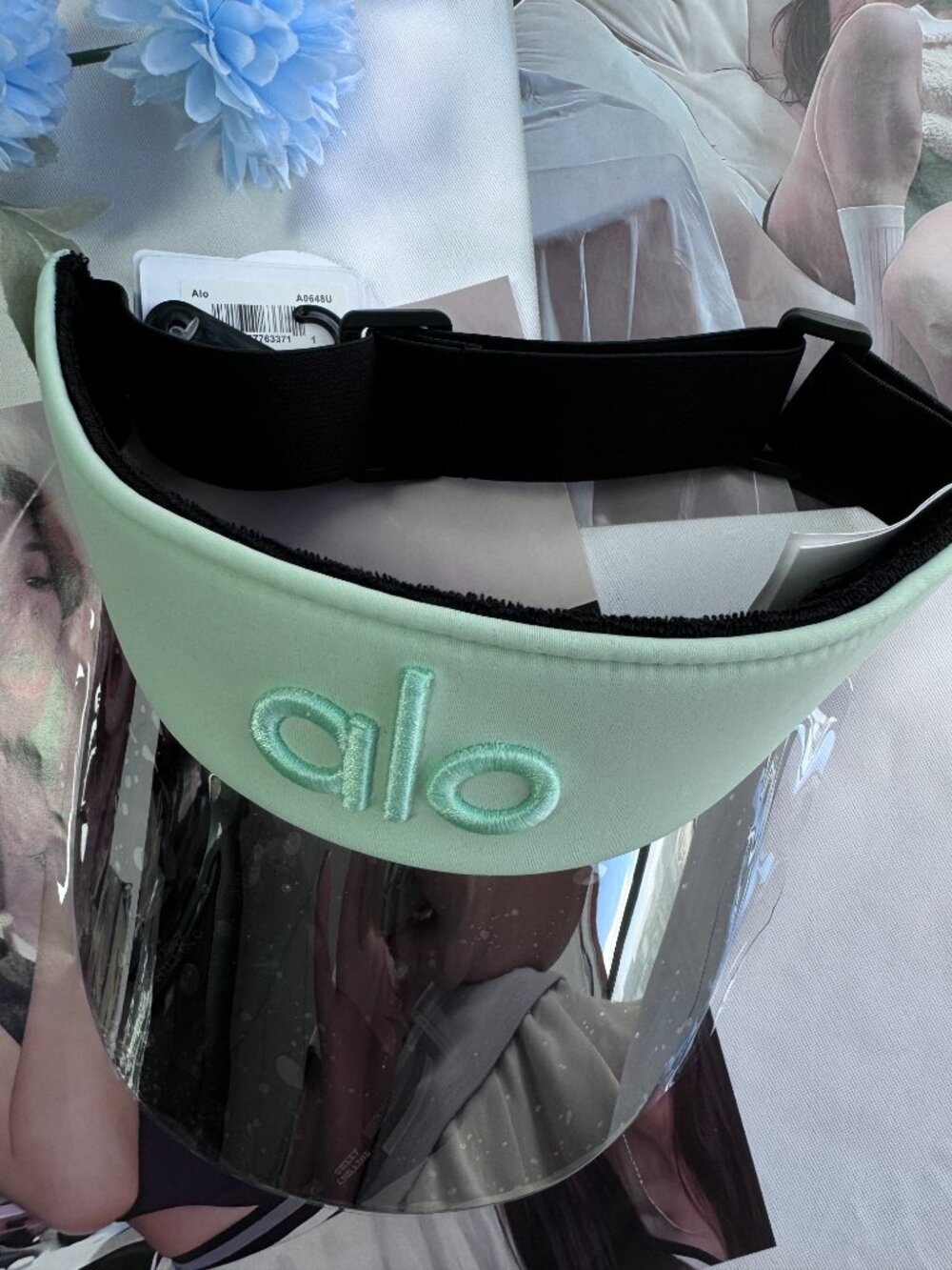 NWT 💚 Alo Yoga Spearmint Airlift Solar Visor Tennis Golf Sun Cap UV Protection - Picture 4 of 8